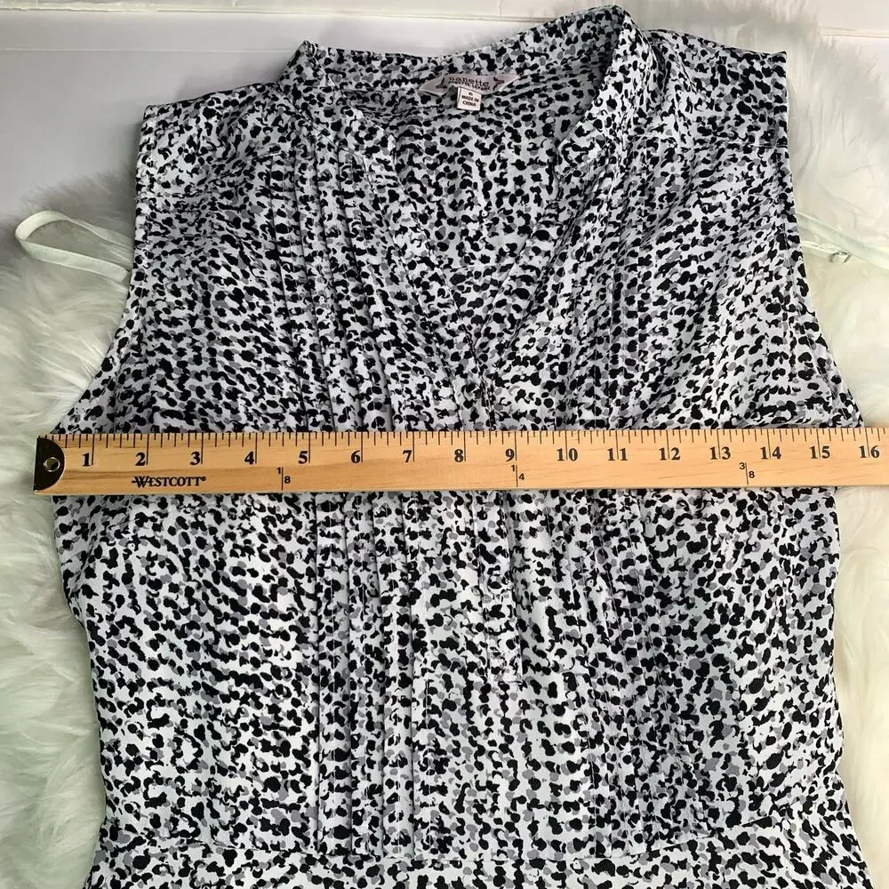 Nanette Lapore Black & White‎ Animal Print Sleeveless Dress w/Tie Waist Size 6 - Picture 12 of 14
